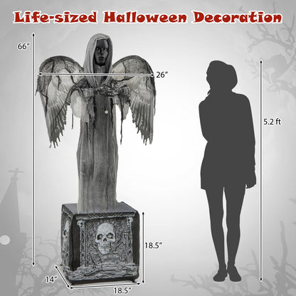 5.5 Ft Animated Praying Angel with Light-Up Eyes