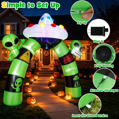 9.8 Ft Inflatable Alien Archway With Lights