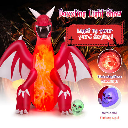 8 Ft Inflatable Fire Dragon Yard Decoration