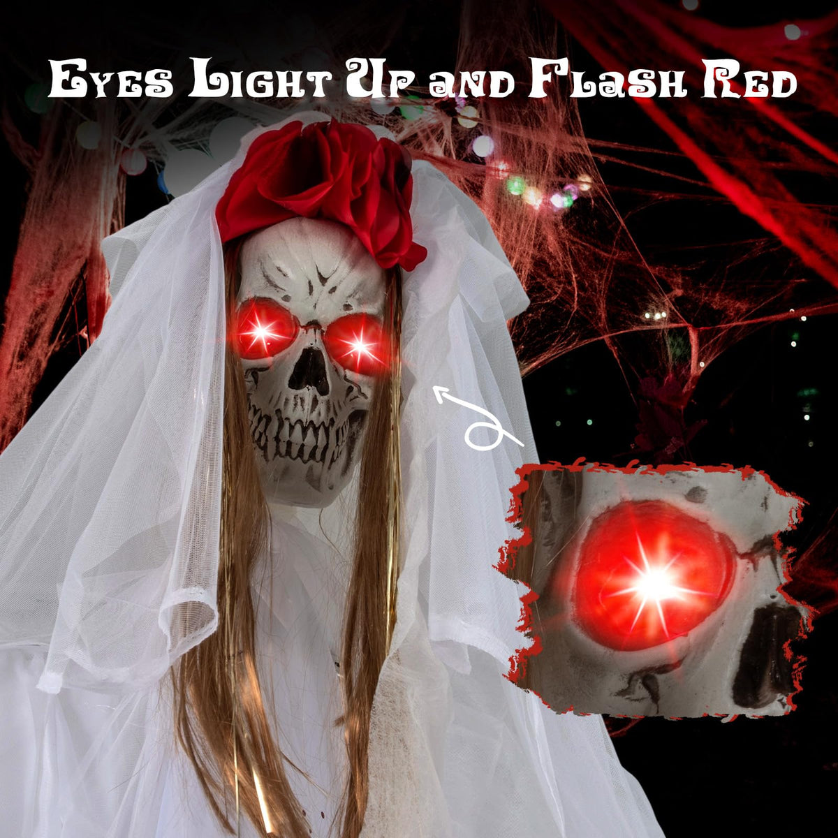 7.2 Ft Animatronic Skeleton Bride and Groom