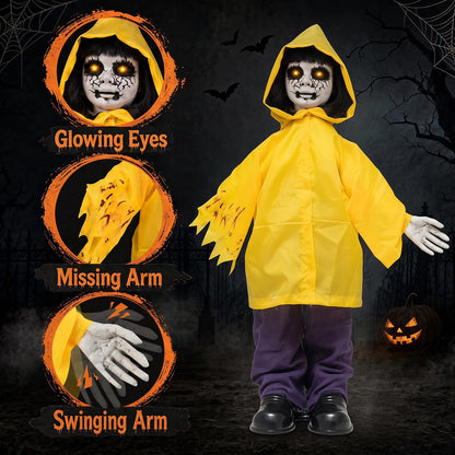 30 In Animated Zombie Boy with Light Up Eyes