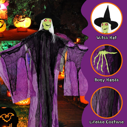 7.2 Ft Animated Standing Witch with Lit Eyes