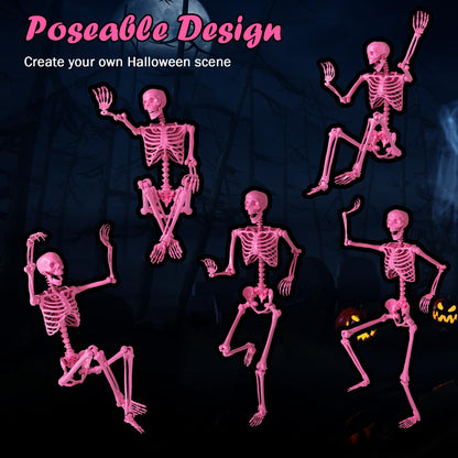 Life-Size Posable Pink Skeleton, 63 In