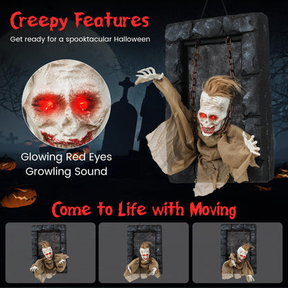 18 In Animated Hanging Zombie Prisoner Prop