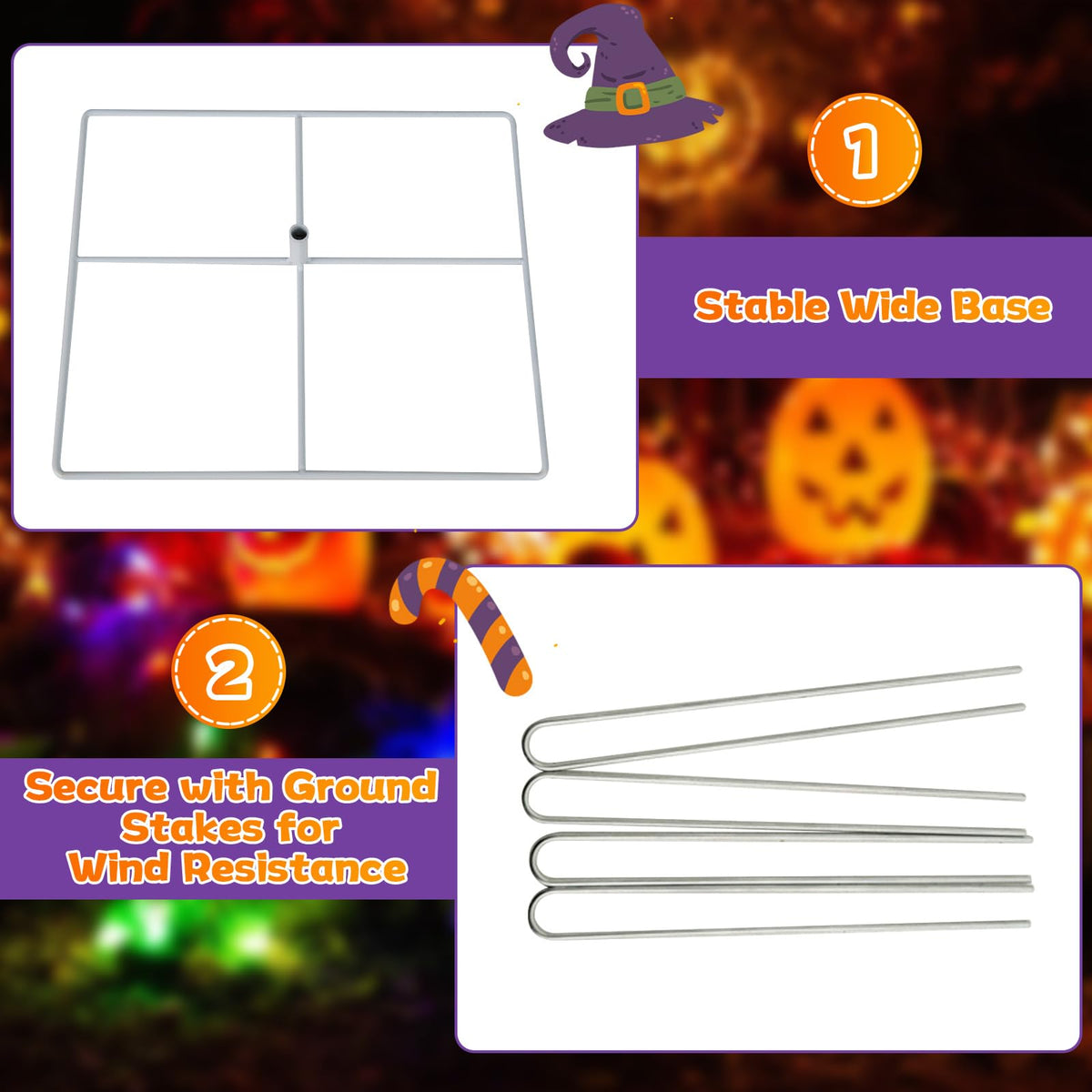 3.4 Ft Light Up Stacked Pumpkins, 150 LEDs