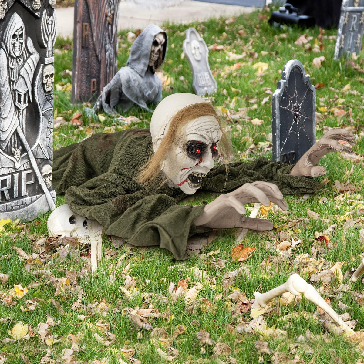 Sound Activated Zombie Groundbreaker Yard Prop