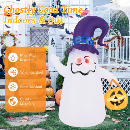 6 Ft Inflatable Ghost with Jack-O-Lantern