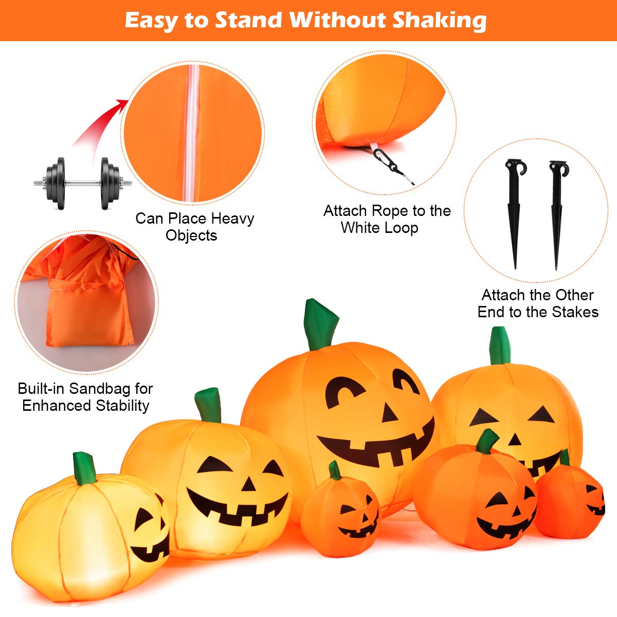 7.5 Ft Inflatable Pumpkin Yard Decoration