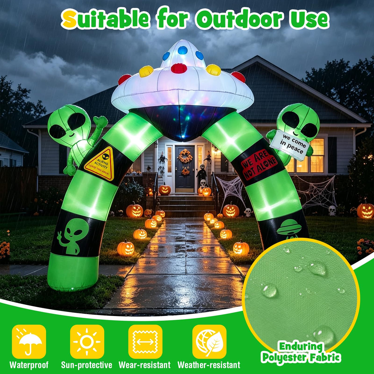 9.8 Ft Inflatable Alien Archway With Lights