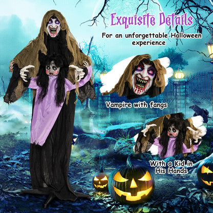 5.6 Ft Animated Vampire with Doll and LED Eyes