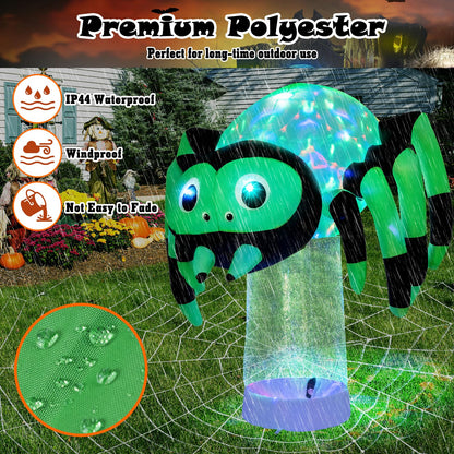 6 Ft Inflatable Spider with Rotating Light Column