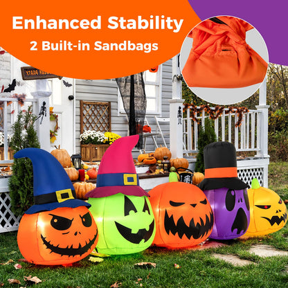 9 Ft Inflatable Pumpkin Family Yard Decoration