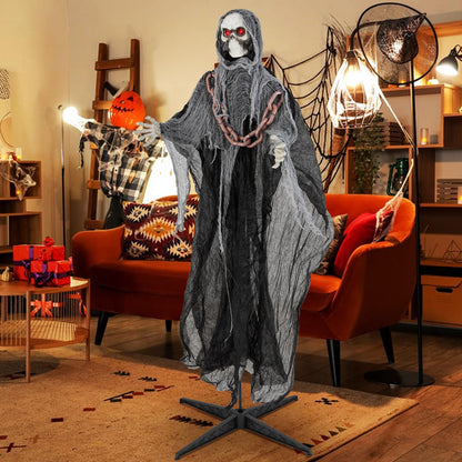 6.4 Ft Animated Grim Reaper with Chain