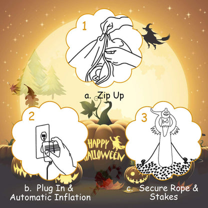 Inflatable Light Up Halloween Ghost Yard Decor