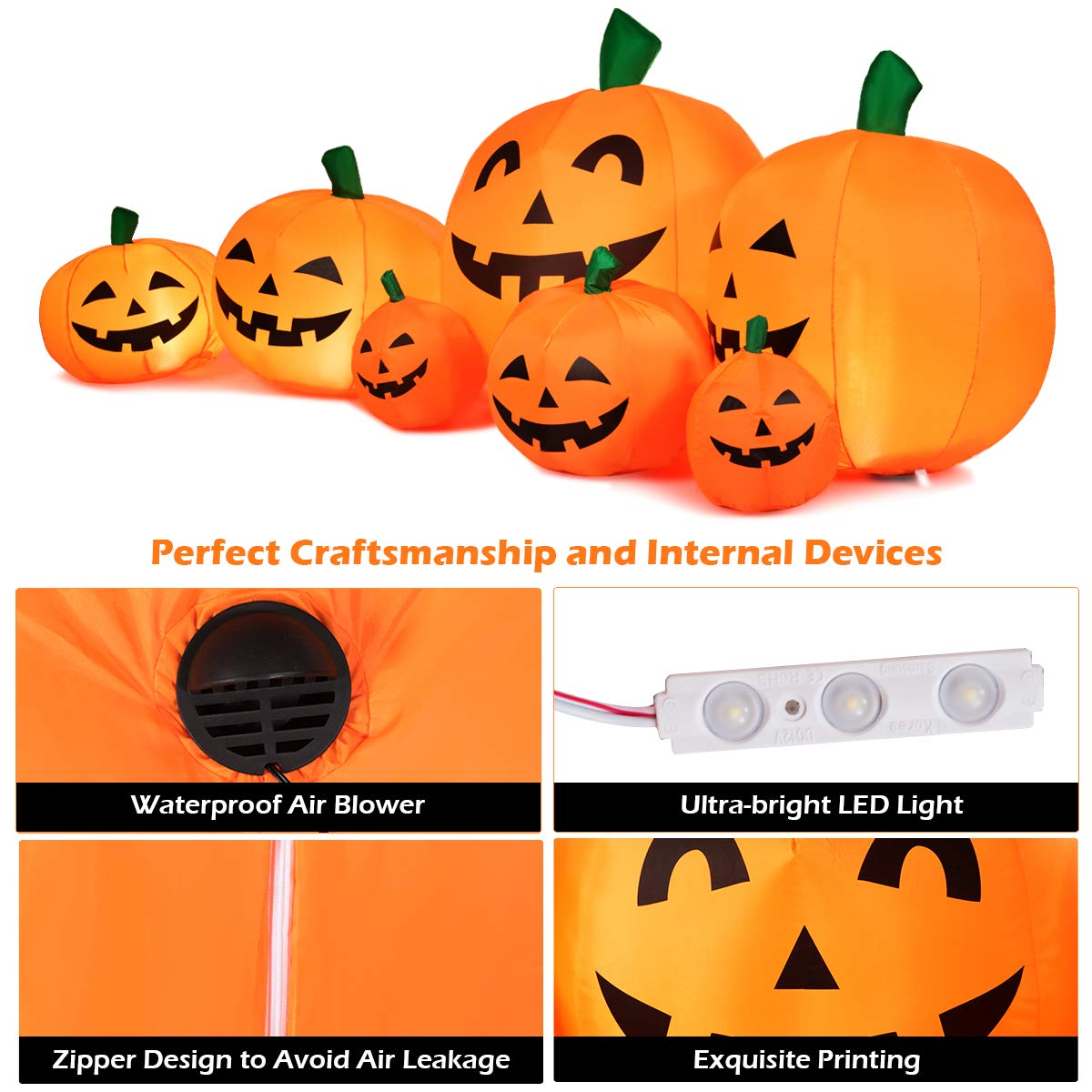 7.5 Ft Inflatable Pumpkin Yard Decoration