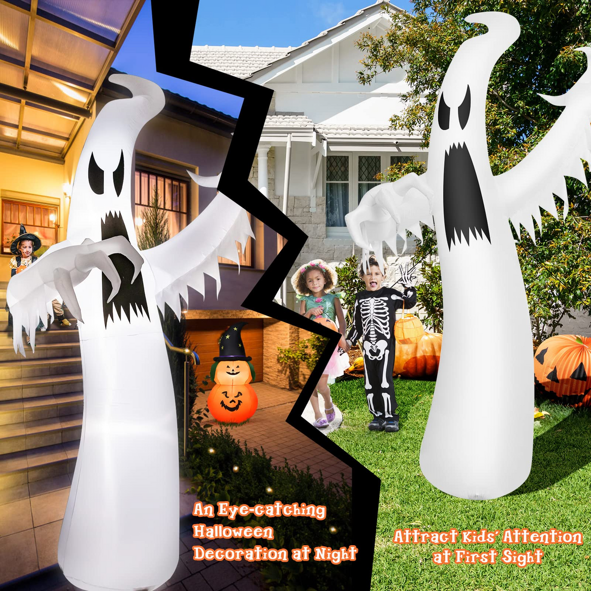 12 Ft Giant Inflatable Ghost Yard Decoration