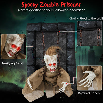 18 In Animated Hanging Zombie Prisoner Prop