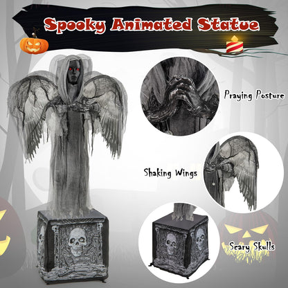 5.5 Ft Animated Praying Angel with Light-Up Eyes