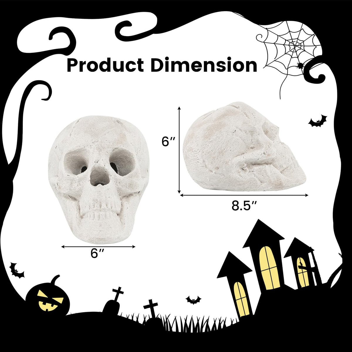Ceramic Fire Pit Skull Halloween Decoration