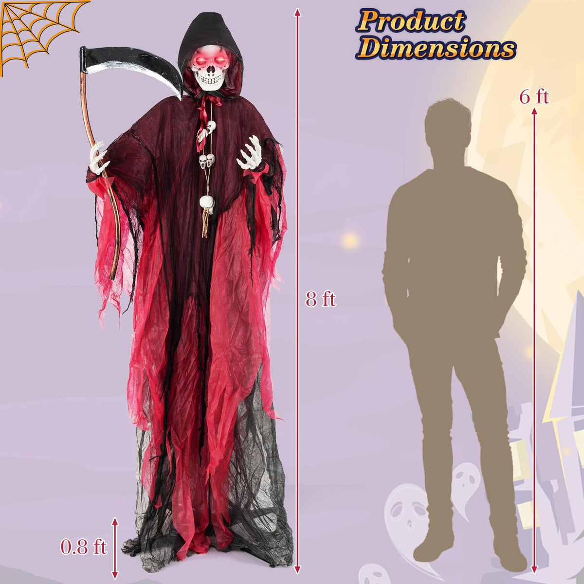 8 Ft Animated Grim Reaper with Sickle