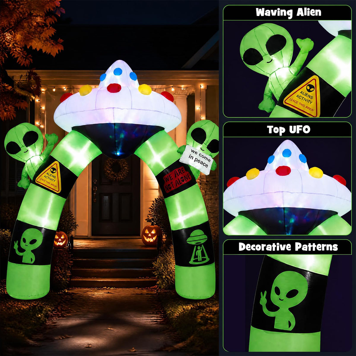 9.8 Ft Inflatable Alien Archway With Lights