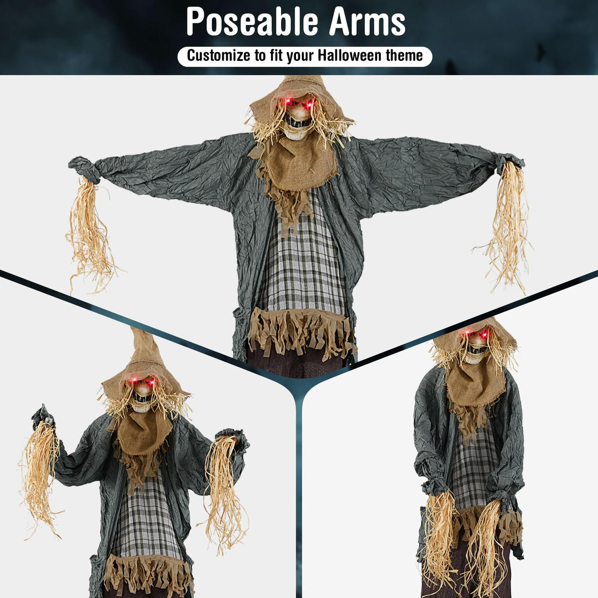 7 Ft Animated Standing Scarecrow Halloween Prop