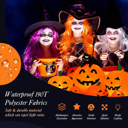 7.5 Ft Inflatable Pumpkin with Witch and Cat