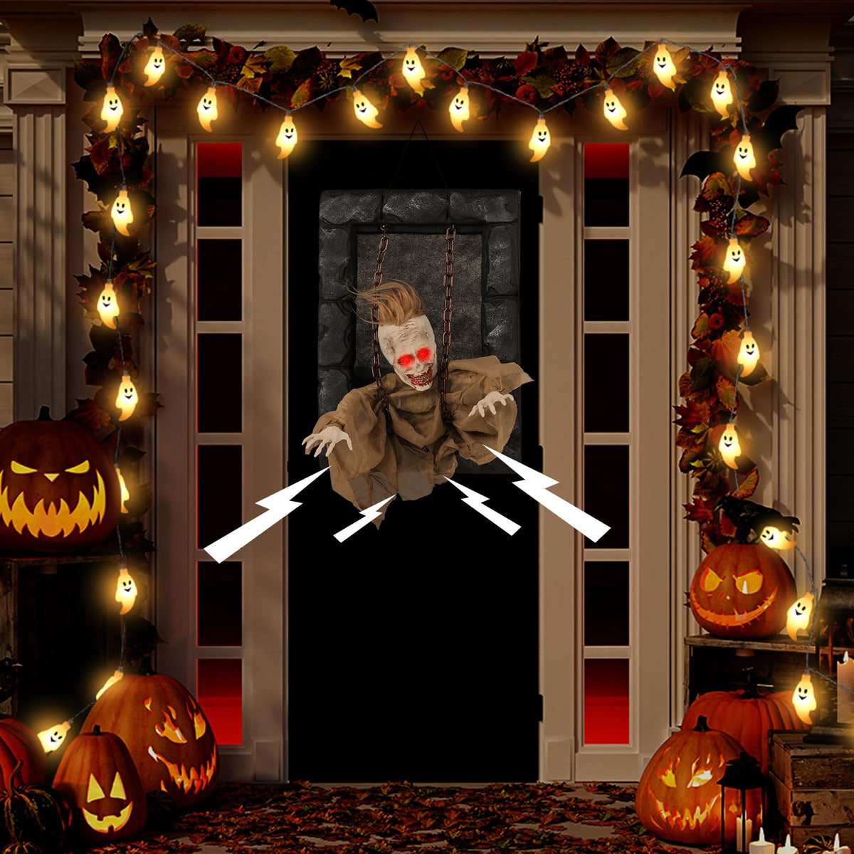 18 In Animated Hanging Zombie Prisoner Prop