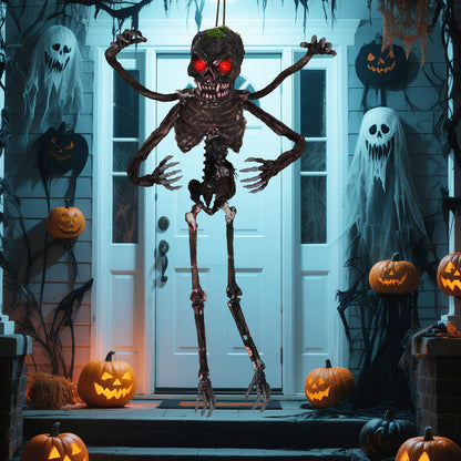 6 Ft Hanging Animated Zombie with Red Eyes