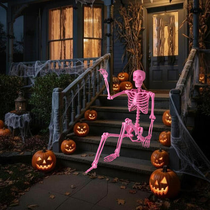 Life-Size Posable Pink Skeleton, 63 In