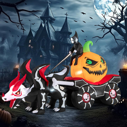 9 Ft Inflatable Reaper Pumpkin Carriage Decor