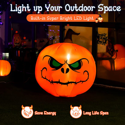 4 Ft Inflatable Light Up Pumpkin Yard Decoration