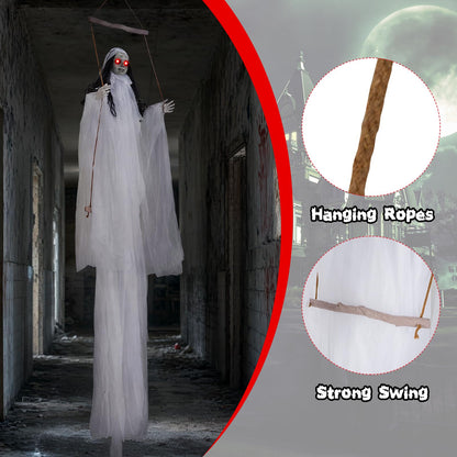 6.4 Ft Animated Hanging Swinging Creepy Doll