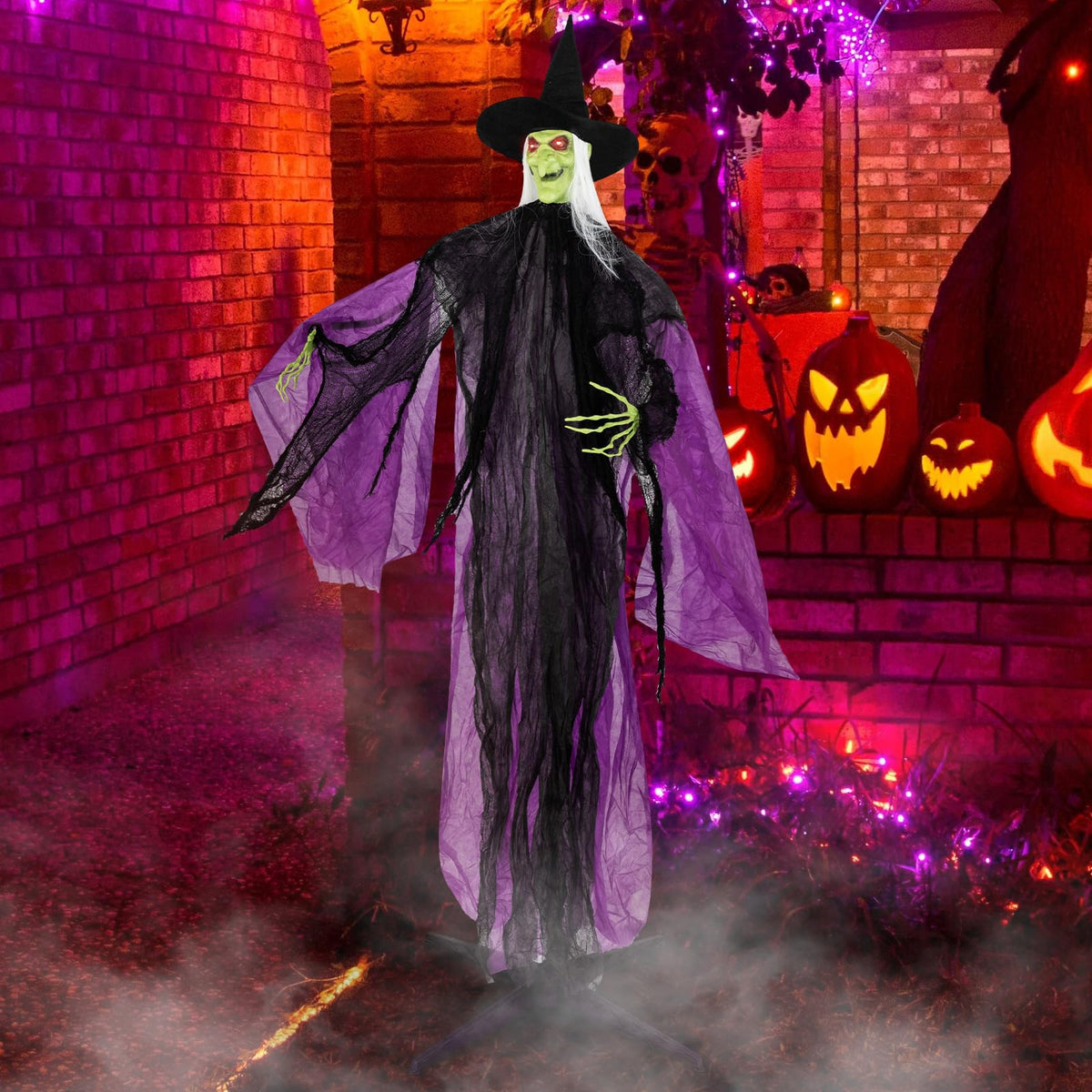 7.2 Ft Animated Standing Witch with Lit Eyes