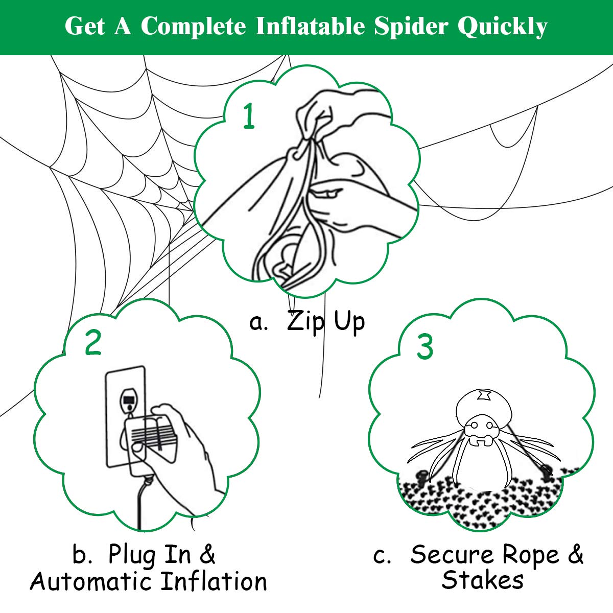 6 Ft Inflatable Light Up Spider Yard Decoration