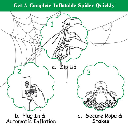 6 Ft Inflatable Light Up Spider Yard Decoration
