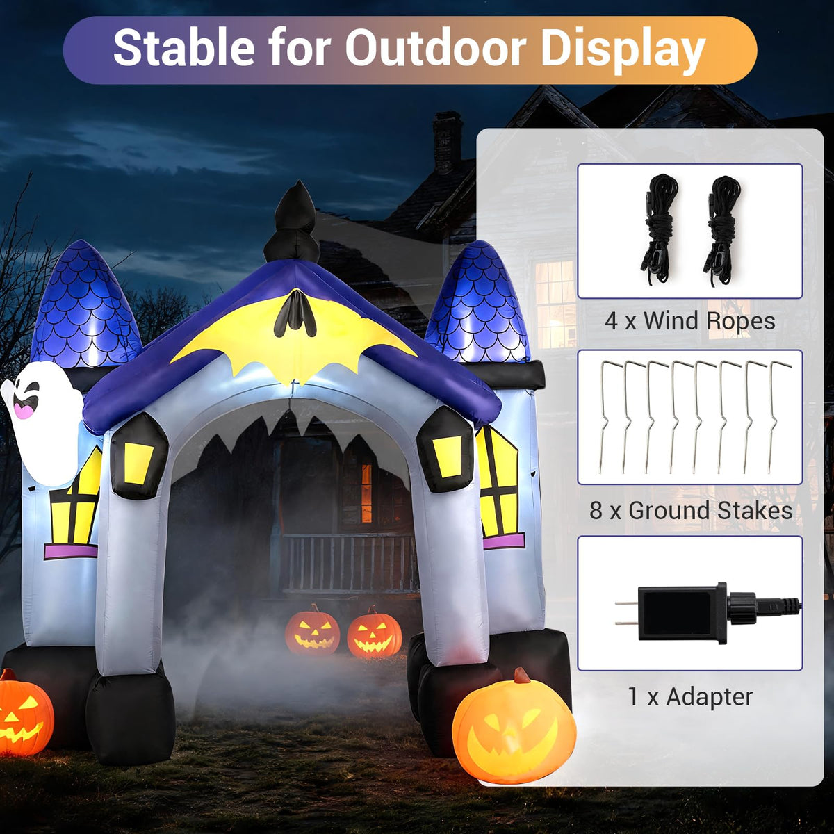 9 Ft Halloween Inflatable Castle Archway