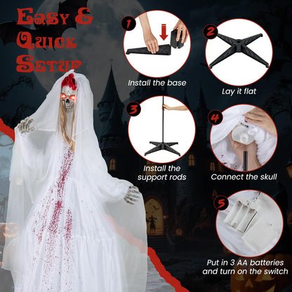 7.2 Ft Animatronic Skeleton Bride and Groom
