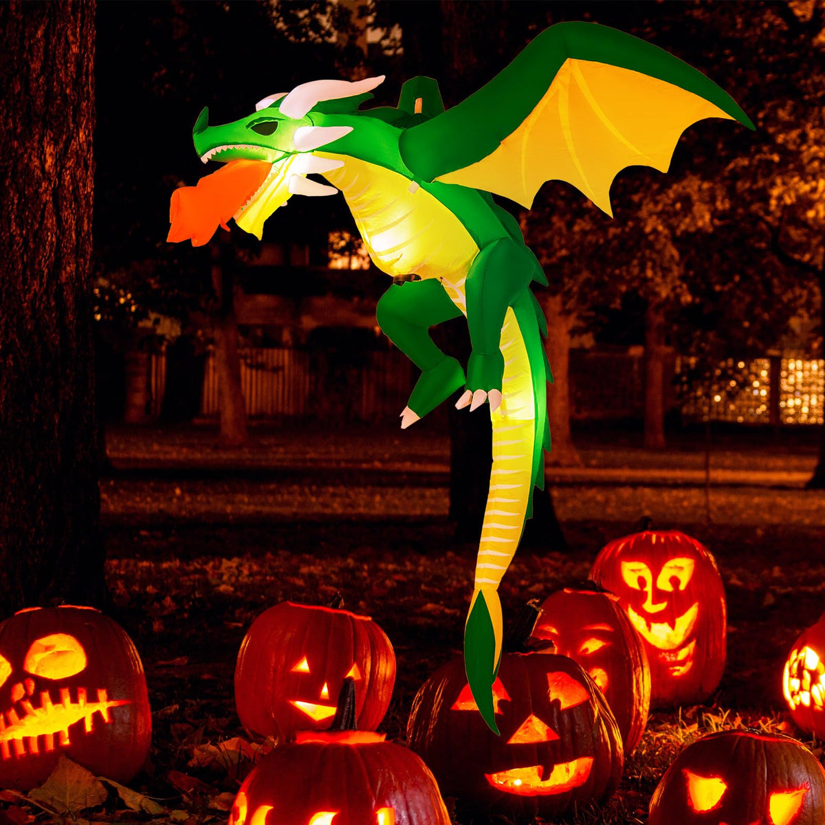 5.2 Ft Hanging Inflatable Dragon with LED Lights