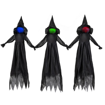 9.3 Ft Light Up Witch Yard Stakes, Set of 3