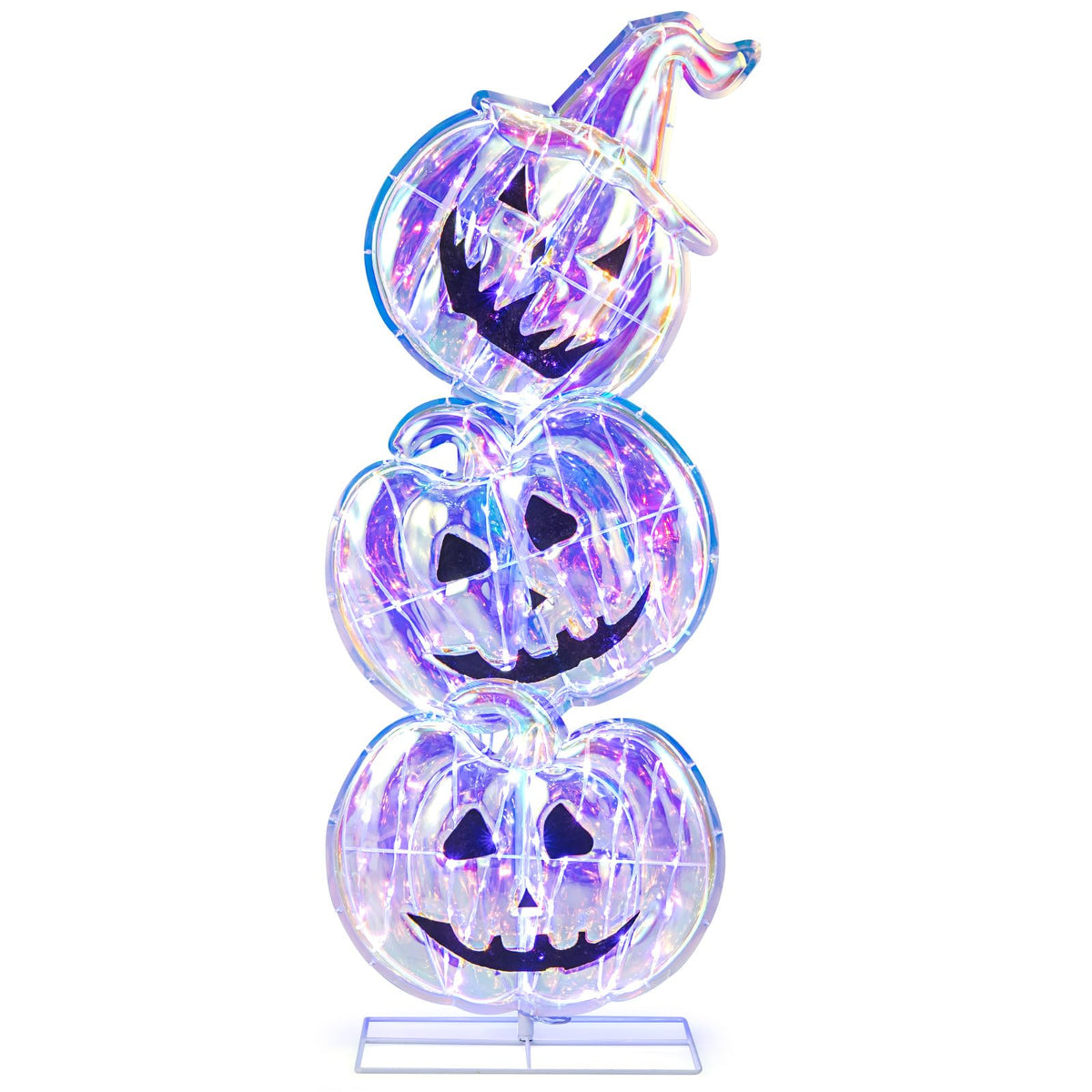 3.4 Ft Light Up Stacked Pumpkins, 150 LEDs