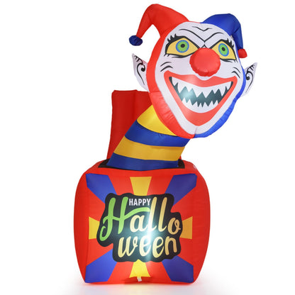5 Ft Inflatable Clown in a Box Yard Decoration
