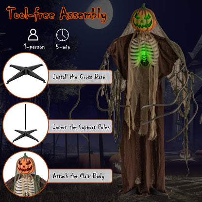 6 Ft Talking Ghost Pumpkin with Moving Head