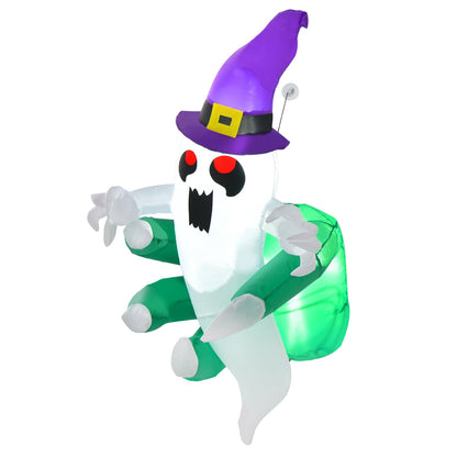 3.6 Ft Inflatable Window Ghost with LED Lights