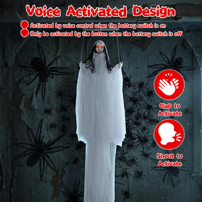 6.4 Ft Animated Hanging Swinging Creepy Doll