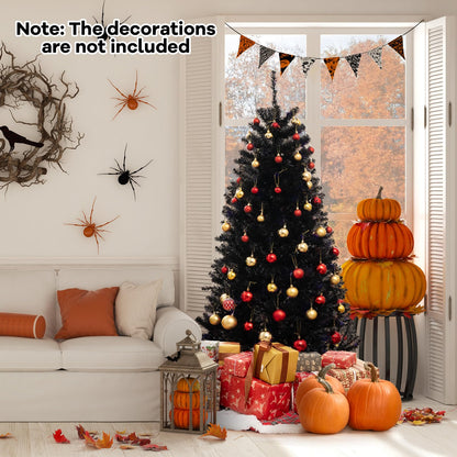 6, 7 or 8 Ft Pre-Lit Black Halloween Tree