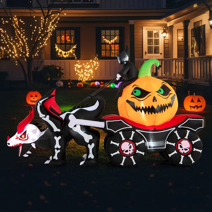 9 Ft Inflatable Reaper Pumpkin Carriage Decor