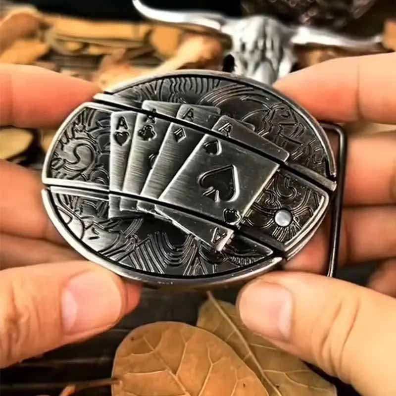 Oval Cowboy Metal Belt Buckle