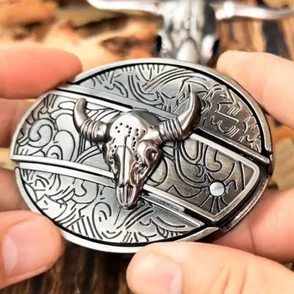 Oval Cowboy Metal Belt Buckle