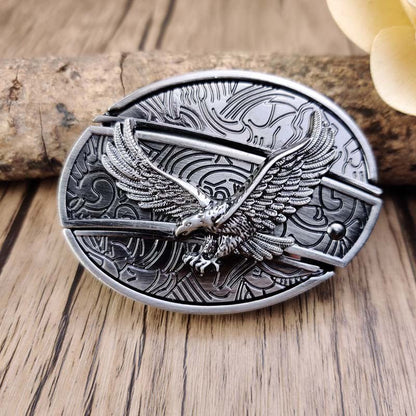 Oval Cowboy Metal Belt Buckle
